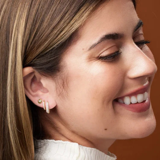 diamond pave huggies