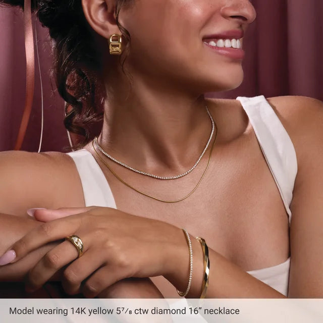 14K White 5 7/8 CTW Diamond Line 16