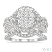 Oval Shape Lovebright Diamond Wedding Set 1.30tw