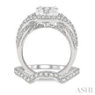 Oval Shape Lovebright Diamond Wedding Set 1.30tw