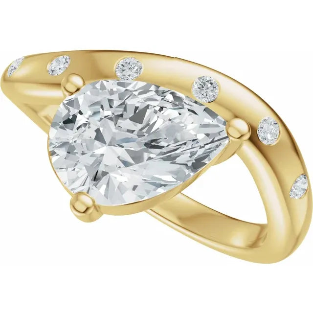 Unique Pear Shape Engagement Ring
