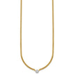 14k Gold Curb Chain Necklace with Diamond