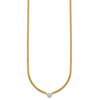 14k Gold Curb Chain Necklace with Diamond