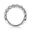 14K White Gold Chain Link Stackable Diamond Ring