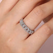 14K White Gold Chain Link Stackable Diamond Ring