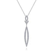 14K White Gold Diamond Lariat Necklace 0.84ctw
