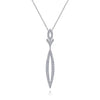 14K White Gold Diamond Lariat Necklace 0.84ctw