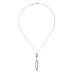 14K White Gold Diamond Lariat Necklace 0.84ctw