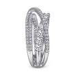 14K White Gold Diamond Layered Criss Cross Ring