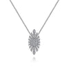 Intricate Modern Design Diamond Starburst Necklace in 14K White Gold