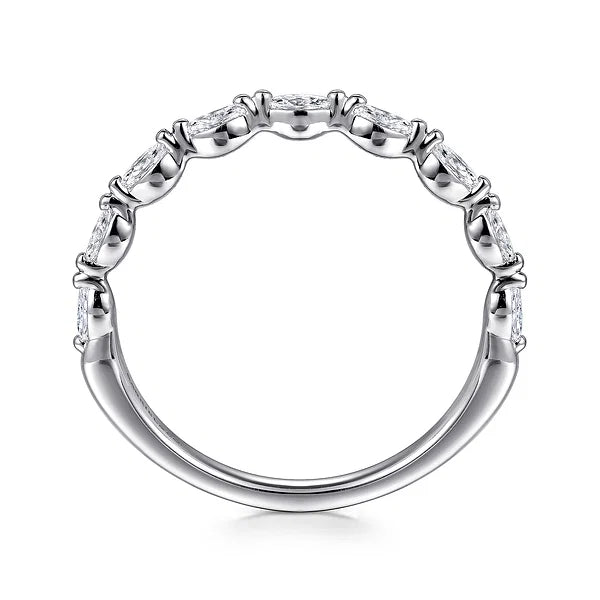 14K White Gold Diamond Wedding Band