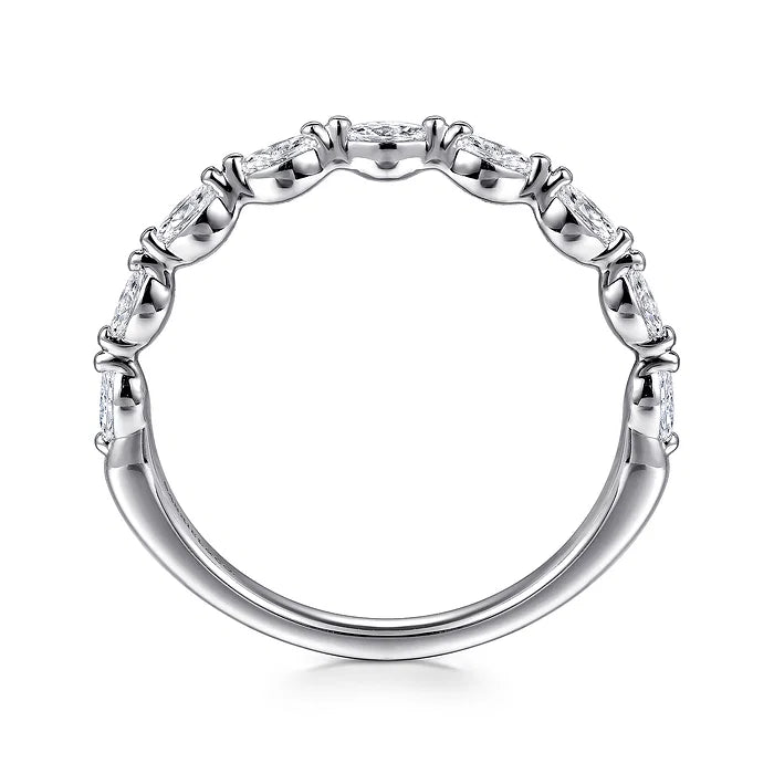 14K White Gold Diamond Wedding Band