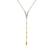 14K White Yellow Gold Pave Diamond Layered Chevron Necklace