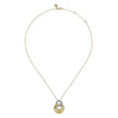 14K White and Yellow Gold Diamond Cut Drop Pendant Necklace