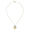 14K White and Yellow Gold Diamond Cut Drop Pendant Necklace