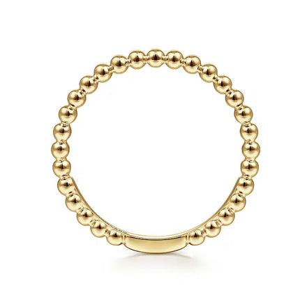 14K Yellow Gold Bujukan Beaded Stackable Ring