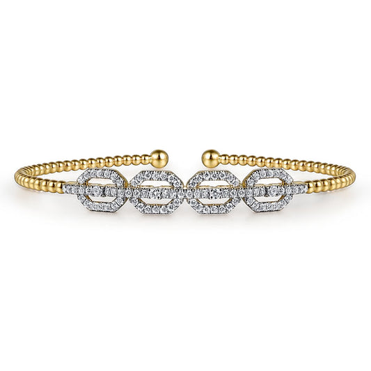 14K Yellow Gold Bujukan Diamond Linked Bangle