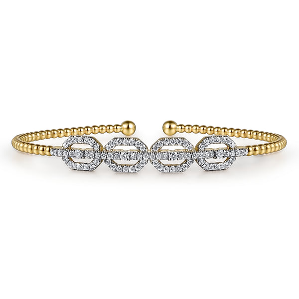 14K Yellow Gold Bujukan Diamond Linked Bangle