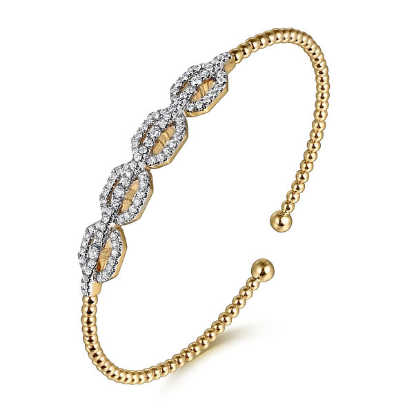 14K Yellow Gold Bujukan Diamond Linked Bangle