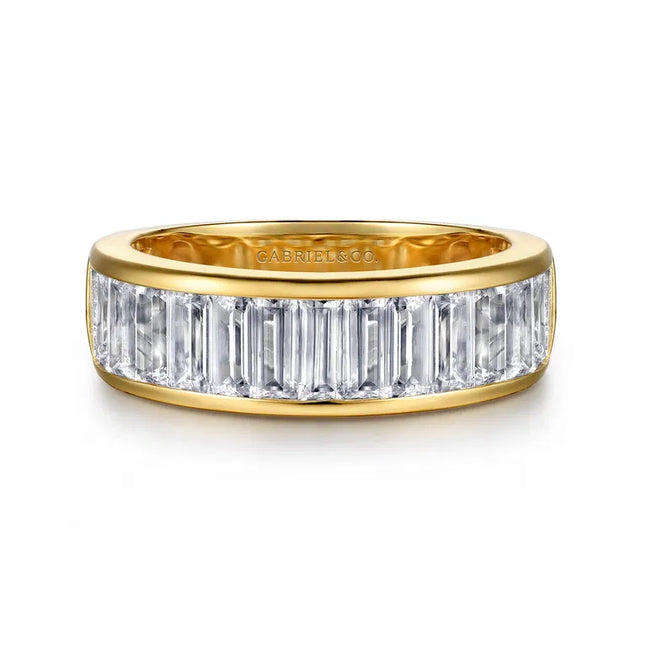 14K Yellow Gold Channel Baguette Diamond Anniversary Band - 1.59 ct VS
