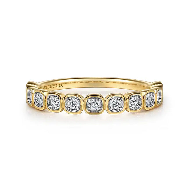 14K Yellow Gold Diamond Stackable Ring