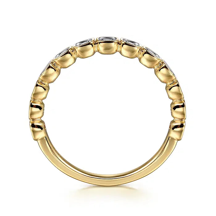 14K Yellow Gold Diamond Stackable Ring