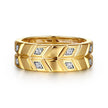 14K Yellow Gold Faceted Diamond Fashion Men's Ring