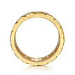 14K Yellow Gold Faceted Diamond Fashion Men's Ring