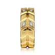 14K Yellow Gold Faceted Diamond Fashion Men's Ring