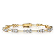 14K Yellow Gold Graduated Diamond Station Tennis Bracelet