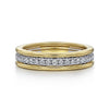 Yellow-White Gold Round Diamond Anniversary Band - 0.25 ct