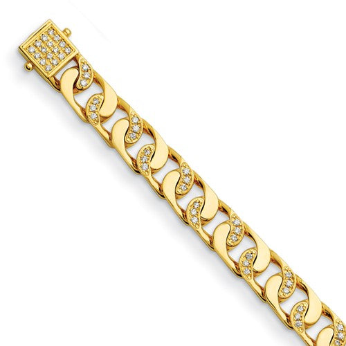 Italian 14K Diamond Curb  Bracelet