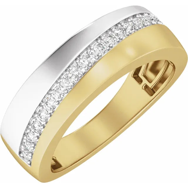 Men's Wedding Band 14k Two Tone
