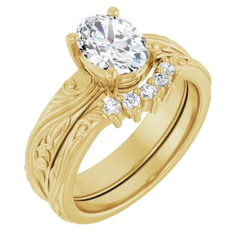 Vintage Inspired Custom Engagement Bridal Set