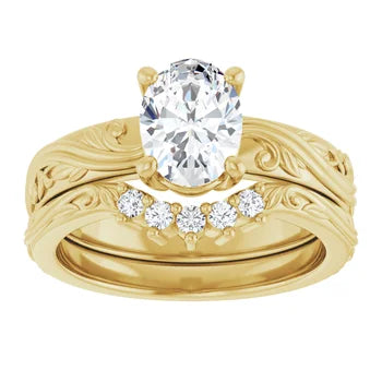 Vintage Inspired Custom Engagement Bridal Set 