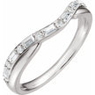 14k White Gold Contour Baguette Diamond Band