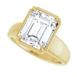 Custom Made Claw- Bezel Bold 4 Carat Emerald Cut Engagement Ring