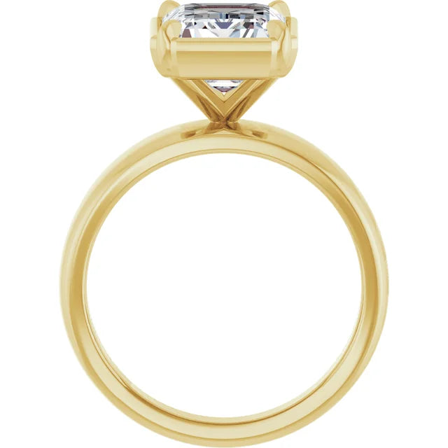 Custom Made Claw- Bezel Bold 4 Carat Emerald Cut Engagement Ring