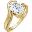 2 Carat Milgrain Half Bezel Bypass Solitaire Engagement Ring