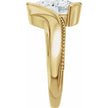 2 Carat Milgrain Half Bezel Bypass Solitaire Engagement Ring