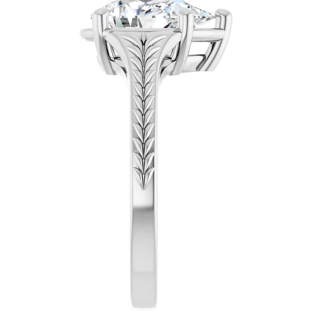 1.50 Pear Shape Vintage Inspired Engagement Ring