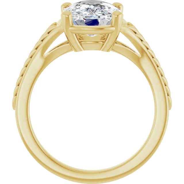 3 Carat Elongated Cushion Cut Vintage Inspired Engagement Ring