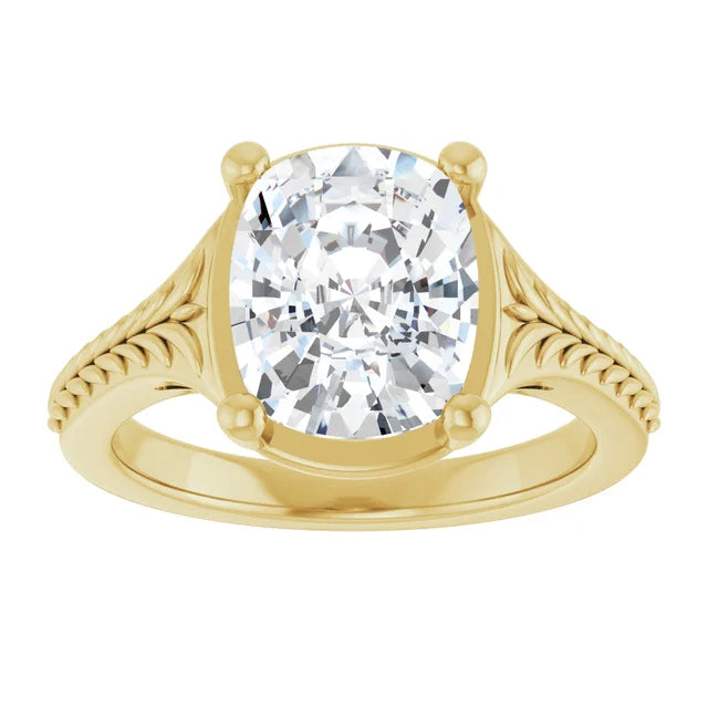 3 Carat Elongated Cushion Cut Vintage Inspired Engagement Ring