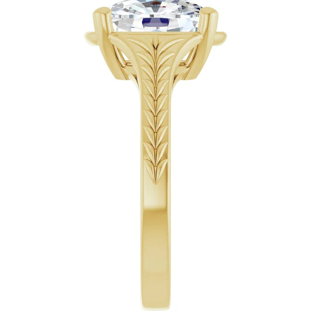 3 Carat Elongated Cushion Cut Vintage Inspired Engagement Ring