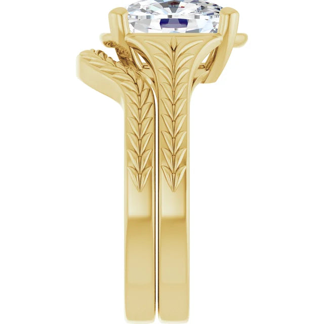 3 Carat Elongated Cushion Cut Vintage Inspired Engagement Ring