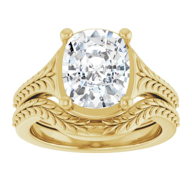 3 Carat Elongated Cushion Cut Vintage Inspired Engagement Ring