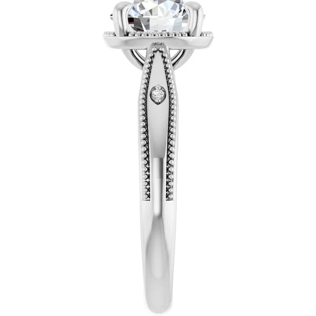 1.75ctw Round Brilliant Vintage Inspired Engagement Ring