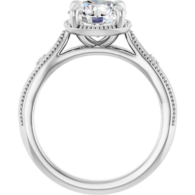 1.75ctw Round Brilliant Vintage Inspired Engagement Ring