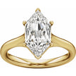 14K Yellow Gold Elongated Hexagon Engagement Ring