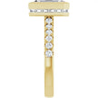 3 Carat Emerald Cut Bezel Set Lab Grown Diamond Engagement Ring with Hidden Baguette Halo in 14K Yellow Gold
